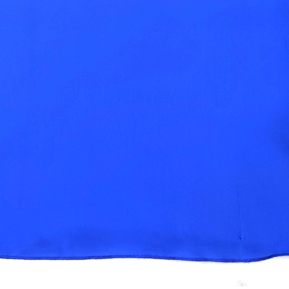 NWT. Express Bright Electric Blue Satin Sleeveless Blouse w/beads neckline decor - Picture 5 of 5